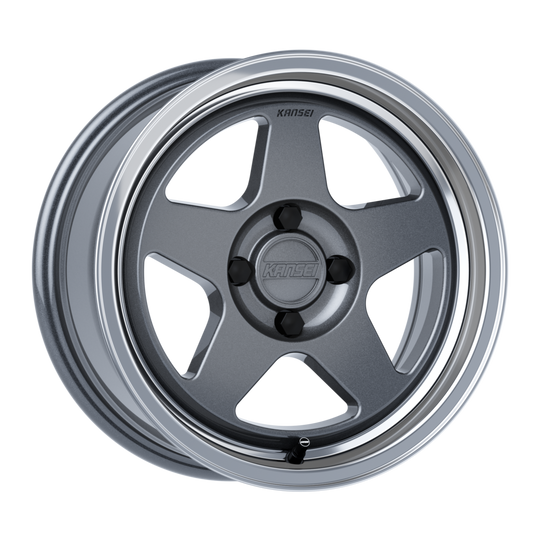 K12GM-157014+25 - Kansei KNP K12GM 15X7 4X114.3 25mm Gloss Gunmetal - Kansei Wheels Canada