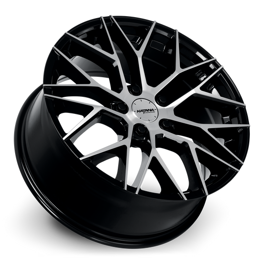KR01-188056GBF - Katana Racing KR01 18X8 5X105 ET 40mm Gloss Black Machined Face - Katana Racing Wheels Canada