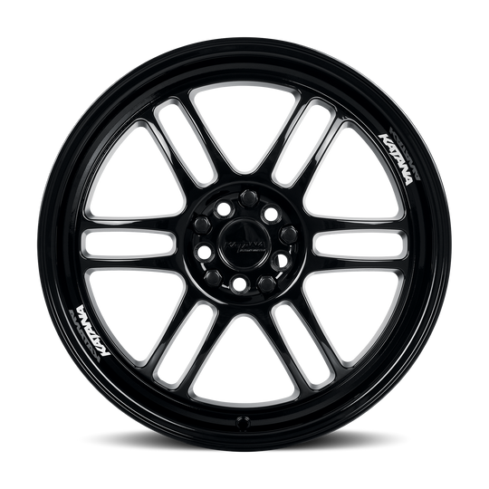 KR02-177501GB - Katana Racing KR02 17X7.5 4X100 / 4X114.3 ET 40mm Gloss Black - Katana Racing Wheels Canada