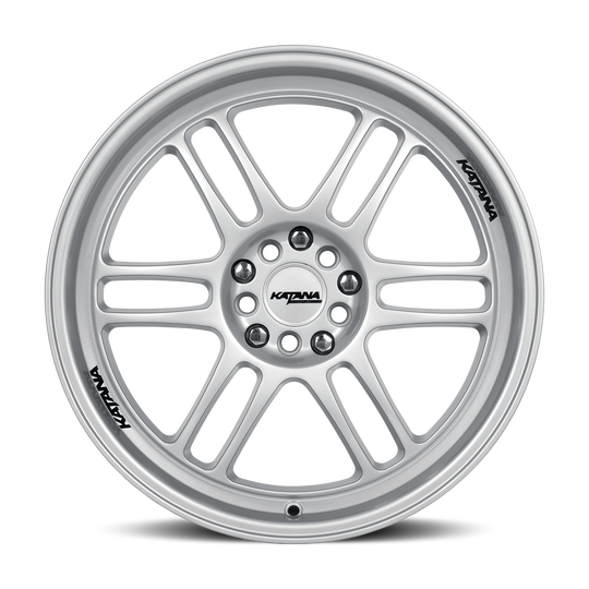 KR02-177505GS - Katana Racing KR02 17X7.5 5X100 / 5X114.3 ET 40mm Gloss Sliver - Katana Racing Wheels Canada