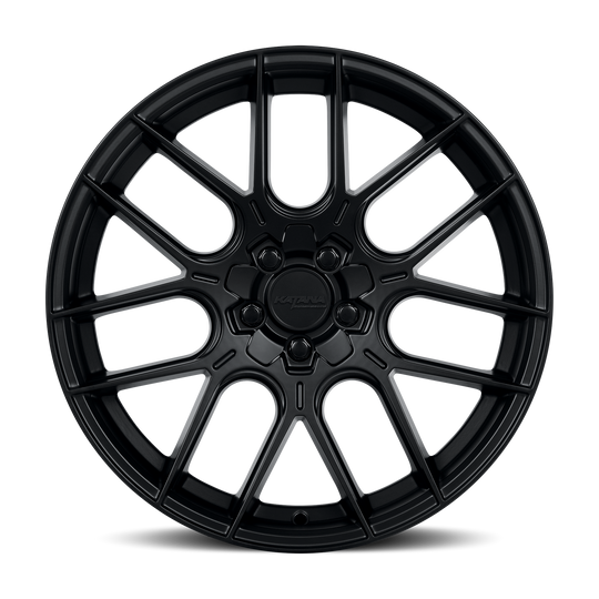 KR04-208505MB - Katana Racing KR04 20X8.5 5X108 / 5X114.3 ET 40mm Matte Black - Katana Racing Wheels Canada