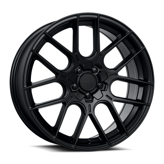 KR04-208505MB - Katana Racing KR04 20X8.5 5X108 / 5X114.3 ET 40mm Matte Black - Katana Racing Wheels Canada