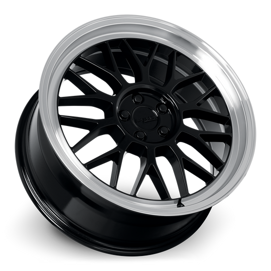 KR06-188058GBL - Katana Racing KR06 18X8 5X108 ET 40mm Gloss Black Machined Lip - Katana Racing Wheels Canada