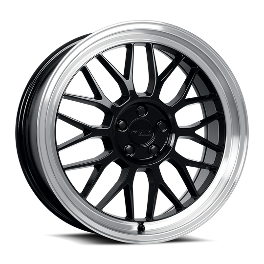 KR06-188050GBL - Katana Racing KR06 18X8 5X100 ET 40mm Gloss Black Machined Lip - Katana Racing Wheels Canada