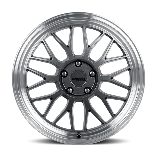 KR06-188056GML - Katana Racing KR06 18X8 5X105 ET 40mm Gloss Gunmetal Machined Lip - Katana Racing Wheels Canada