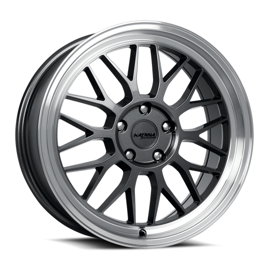 KR06-188051GML - Katana Racing KR06 18X8 5X110 ET 40mm Gloss Gunmetal Machined Lip - Katana Racing Wheels Canada
