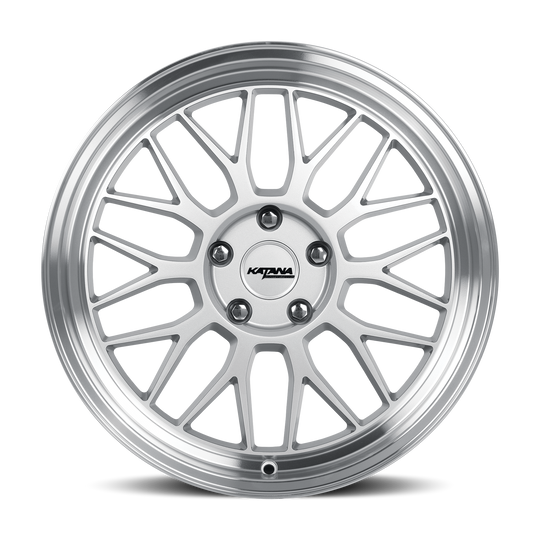 KR06-188051GSL - Katana Racing KR06 18X8 5X110 ET 40mm Gloss Silver Machined Lip - Katana Racing Wheels Canada