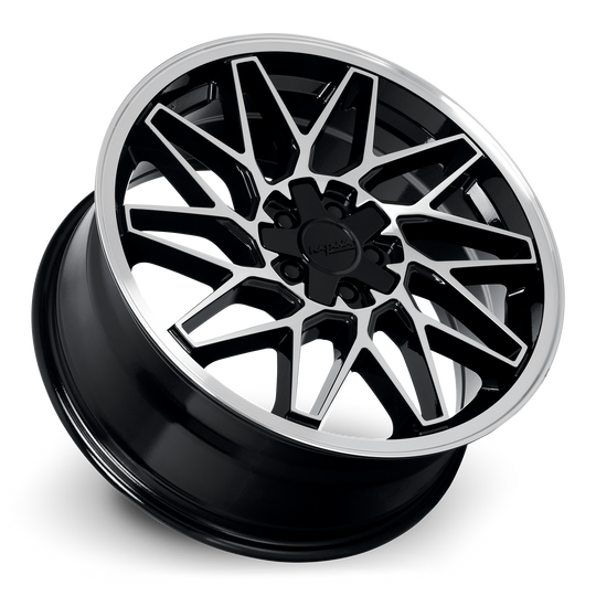 KR09-188008GBF - Katana Racing KR09 18X8 5X108 / 5X114.3 ET 40mm Gloss Black Machined Face - Katana Racing Wheels Canada