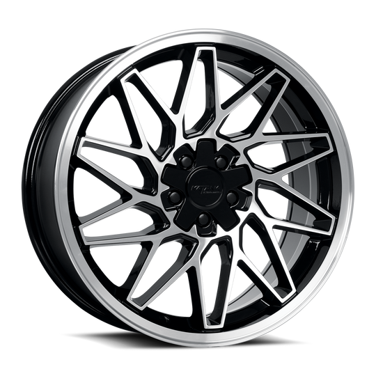 KR09-188013GBF - Katana Racing KR09 18X8 5X105 / 5X114.3 ET 40mm Gloss Black Machined Face - Katana Racing Wheels Canada