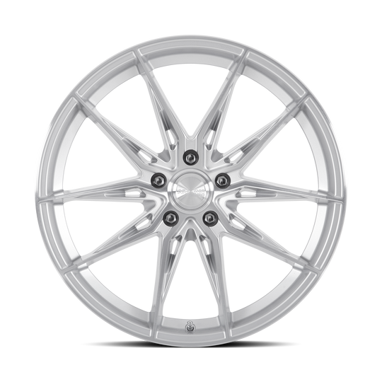 KR10-188052GSF - Katana Racing KR10 18X8 5X112 ET 40mm Gloss Silver Machined Face - Katana Racing Wheels Canada