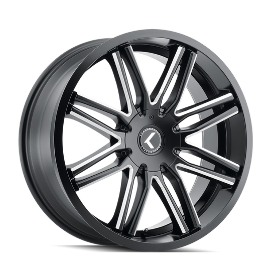 KR141-8814M40 - Kraze Cray 18X8 5X108 / 5X114.3 ET 40mm Gloss Black Milled - Kraze Wheels Canada