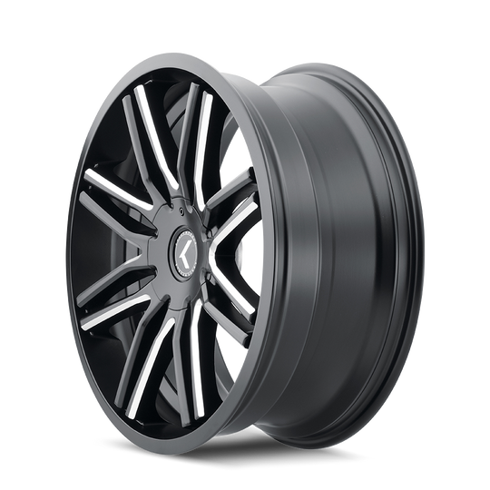 KR141-2818M20 - Kraze Cray 20X8.5 5X115 / 5X120 ET 20mm Gloss Black Milled - Kraze Wheels Canada