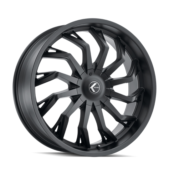KR142-24937B30 - Kraze Scrilla 24X9.5 6X135 / 6X139.7 ET 30mm Satin Black - Kraze Wheels Canada