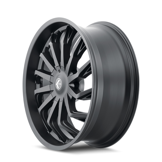 KR142-22918B18 - Kraze Scrilla 22X9.5 5X115 / 5X120 ET 18mm Satin Black - Kraze Wheels Canada
