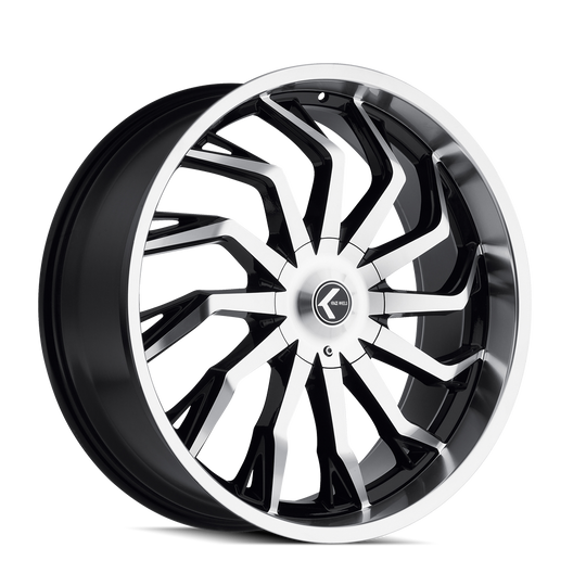 KR142-24937BM30 - Kraze Scrilla 24X9.5 6X135 / 6X139.7 ET 30mm Black and Machined - Kraze Wheels Canada