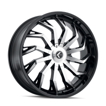 Load image into Gallery viewer, KR142-22918BM18 - Kraze Scrilla 22X9.5 5X115 / 5X120 ET 18mm Gloss Black Machined - Kraze Wheels Canada