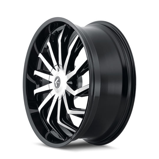 KR142-26152BM18 - Kraze Scrilla 26X10 5X127 / 5X139.7 ET 18mm Gloss Black Machined - Kraze Wheels Canada