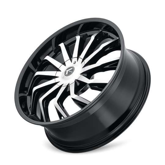 KR142-22937BM30 - Kraze Scrilla 22X9.5 6X135 / 6X139.7 ET 30mm Gloss Black Machined - Kraze Wheels Canada