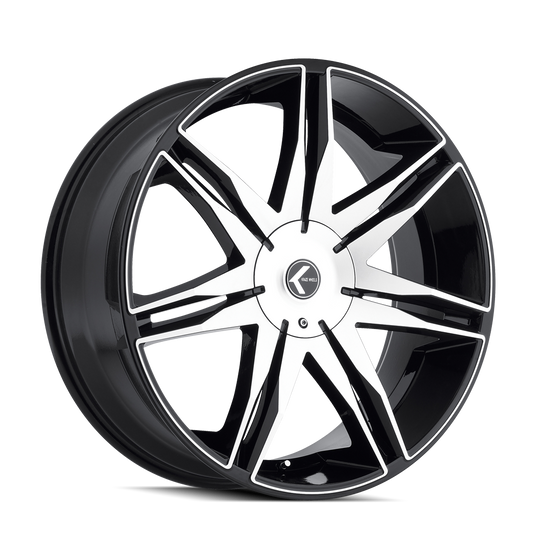 KR143-26118BM18 - Kraze Epic 26X10 5X115 / 5X120 ET 18mm Black and Machined - Kraze Wheels Canada