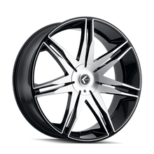 Load image into Gallery viewer, KR143-24952BM18 - Kraze Epic 24X9.5 5X127 / 5X139.7 ET 18mm Gloss Black Machined - Kraze Wheels Canada
