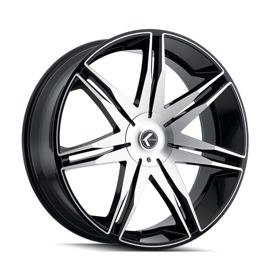 KR143-22983BM18 - Kraze Epic 22X9.5 6X139.7 /  ET 18mm Gloss Black Machined - Kraze Wheels Canada