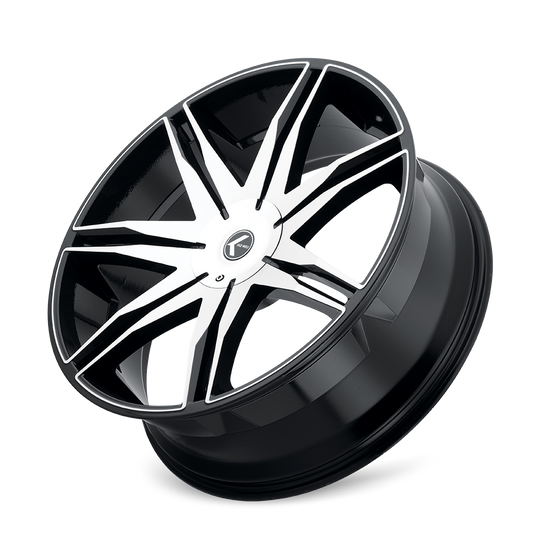 KR143-22983BM18 - Kraze Epic 22X9.5 6X139.7 /  ET 18mm Gloss Black Machined - Kraze Wheels Canada