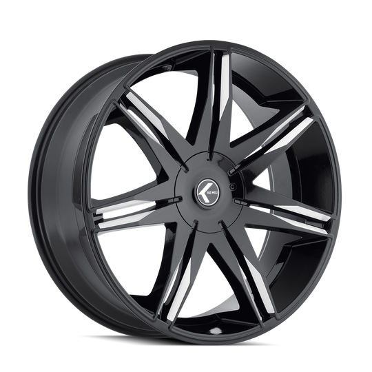 KR143-24918M18 - Kraze Epic 24X9.5 5X115 / 5X120 ET 18mm Black and Milled - Kraze Wheels Canada