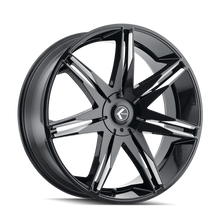 Load image into Gallery viewer, KR143-22983M18 - Kraze Epic 22X9.5 6X139.7 /  ET 18mm Gloss Black Milled - Kraze Wheels Canada