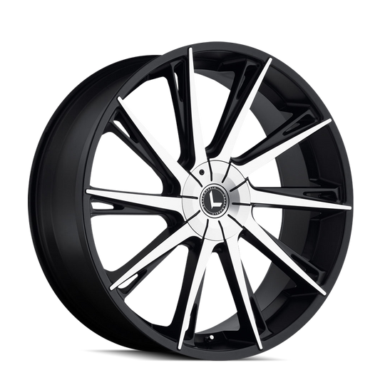KR144-22918BM18 - Kraze Swagg 22X9.5 5X115 / 5X120 ET 18mm Black and Machined - Kraze Wheels Canada