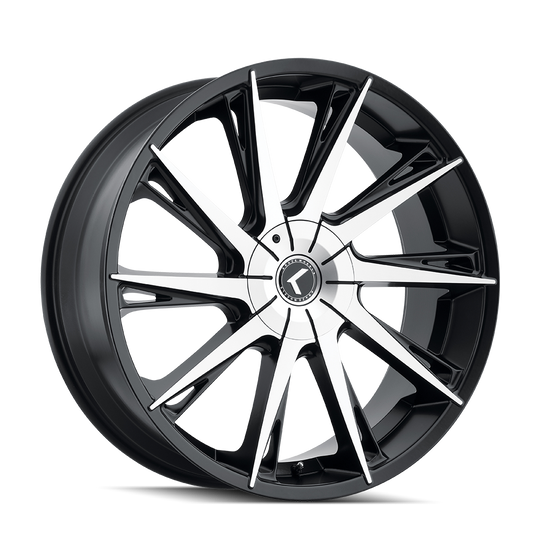KR144-26118BM18 - Kraze Swagg 26X10 5X115 / 5X120 ET 18mm Gloss Black Machined - Kraze Wheels Canada