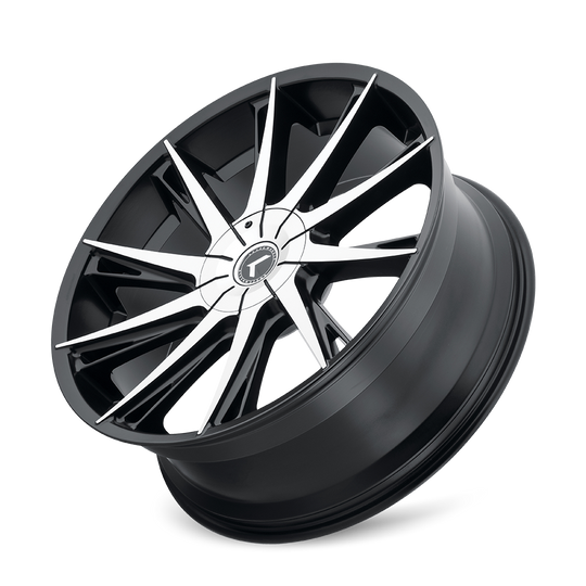 KR144-26118BM18 - Kraze Swagg 26X10 5X115 / 5X120 ET 18mm Gloss Black Machined - Kraze Wheels Canada