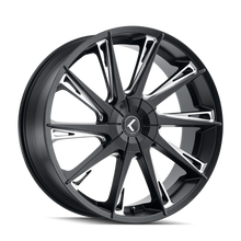 Load image into Gallery viewer, KR144-24937M30 - Kraze Swagg 24X9.5 6X135 / 6X139.7 ET 30mm Gloss Black Milled - Kraze Wheels Canada