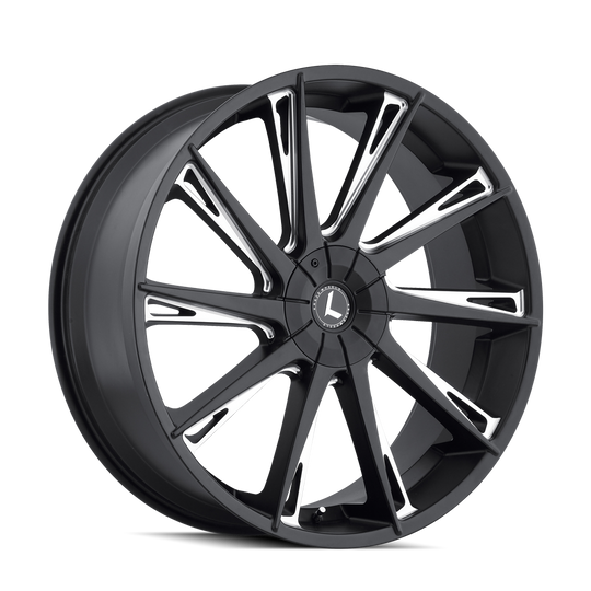 KR144-24918M18 - Kraze Swagg 24X9.5 5X115 / 5X120 ET 18mm Black and Milled - Kraze Wheels Canada