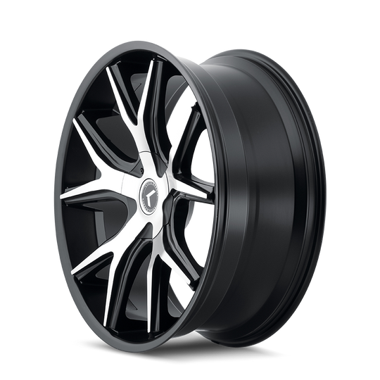 KR146-24937BM30 - Kraze Spltz 24X9.5 6X135 / 6X139.7 ET 30mm Gloss Black Machined - Kraze Wheels Canada