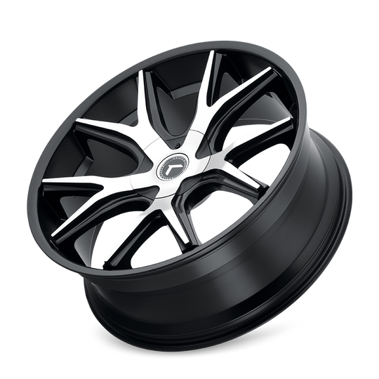KR146-24918BM18 - Kraze Spltz 24X9.5 5X115 / 5X120 ET 18mm Gloss Black Machined - Kraze Wheels Canada