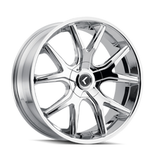 Charger l'image dans la galerie, KR146-24937C30 - Kraze Spltz 24X9.5 6X135 / 6X139.7 ET 30mm Chrome - Kraze Wheels Canada