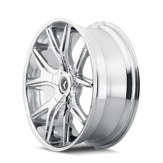 KR146-24937C30 - Kraze Spltz 24X9.5 6X135 / 6X139.7 ET 30mm Chrome - Kraze Wheels Canada