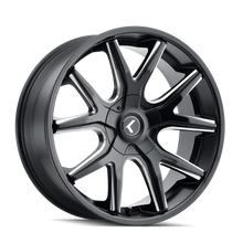 Charger l'image dans la galerie, KR146-22918M18 - Kraze Spltz 22X9.5 5X115 / 5X120 ET 18mm Gloss Black Milled - Kraze Wheels Canada