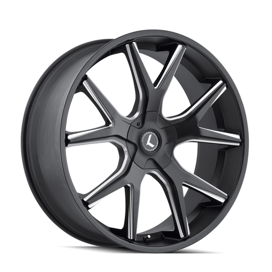 KR146-26152M18 - Kraze Spltz 26X10 5X127 / 5X139.7 ET 18mm Black and Milled - Kraze Wheels Canada