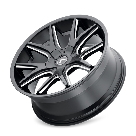 KR146-22937M30 - Kraze Spltz 22X9.5 6X135 / 6X139.7 ET 30mm Gloss Black Milled - Kraze Wheels Canada
