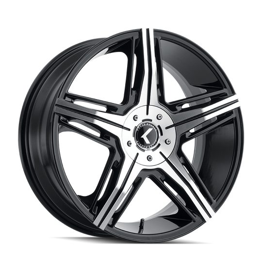 KR158-22818BM15 - Kraze Hype 22X8.5 5X115 / 5X120 ET 15mm Gloss Black Machined - Kraze Wheels Canada