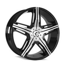 Load image into Gallery viewer, KR158-2818BM15 - Kraze Hype 20X8.5 5X115 / 5X120 ET 15mm Black and Machined - Kraze Wheels Canada