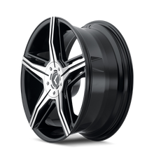 Load image into Gallery viewer, KR158-22814BM40 - Kraze Hype 22X8.5 5X108 / 5X114.3 ET 40mm Gloss Black Machined - Kraze Wheels Canada