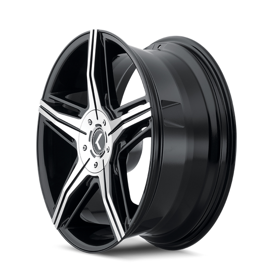 KR158-22818BM15 - Kraze Hype 22X8.5 5X115 / 5X120 ET 15mm Gloss Black Machined - Kraze Wheels Canada