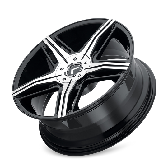 KR158-22818BM15 - Kraze Hype 22X8.5 5X115 / 5X120 ET 15mm Gloss Black Machined - Kraze Wheels Canada