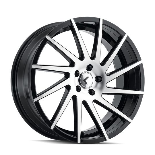 KR181-2865BM40 - Kraze Spinner 20X8.5 5X114.3 /  ET 40mm Gloss Black Machined - Kraze Wheels Canada
