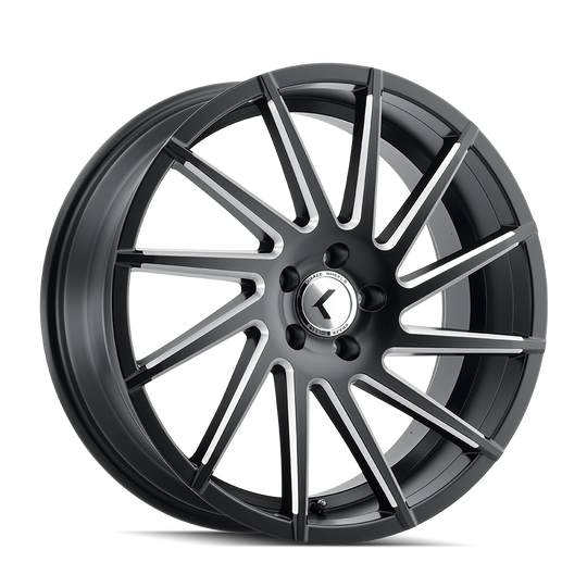 KR181-22812M40 - Kraze Spinner 22X8.5 5X120 /  ET 40mm Gloss Black Milled - Kraze Wheels Canada