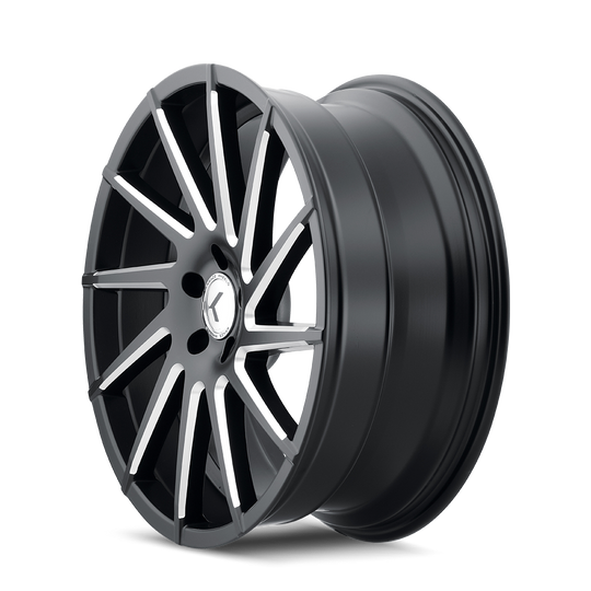 KR181-8812M40 - Kraze Spinner 18X8 5X120 /  ET 40mm Gloss Black Milled - Kraze Wheels Canada