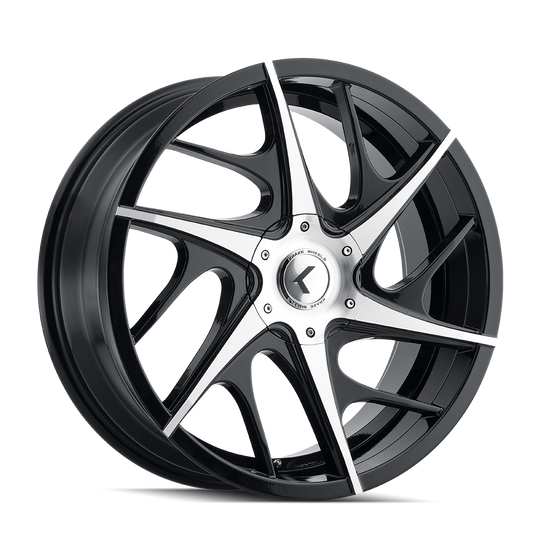KR182-2807BM40 - Kraze Rogue 20X8.5 5X112 / 5X114.3 ET 40mm Gloss Black Machined - Kraze Wheels Canada