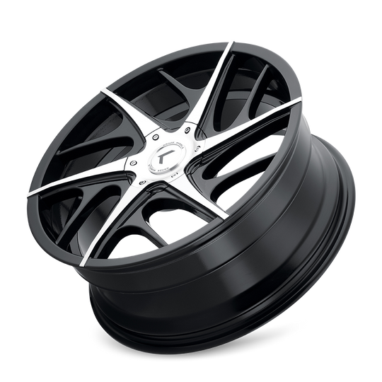 KR182-2814BM40 - Kraze Rogue 20X8.5 5X108 / 5X114.3 ET 40mm Gloss Black Machined - Kraze Wheels Canada